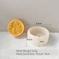 3D Flowers Rose Mould Barrel Round Mooncake Mold Pastry Hand | Central Coast Candle Supplies